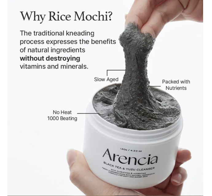 Arencia Black Tea & Yuzu Rice Mochi Cleanser