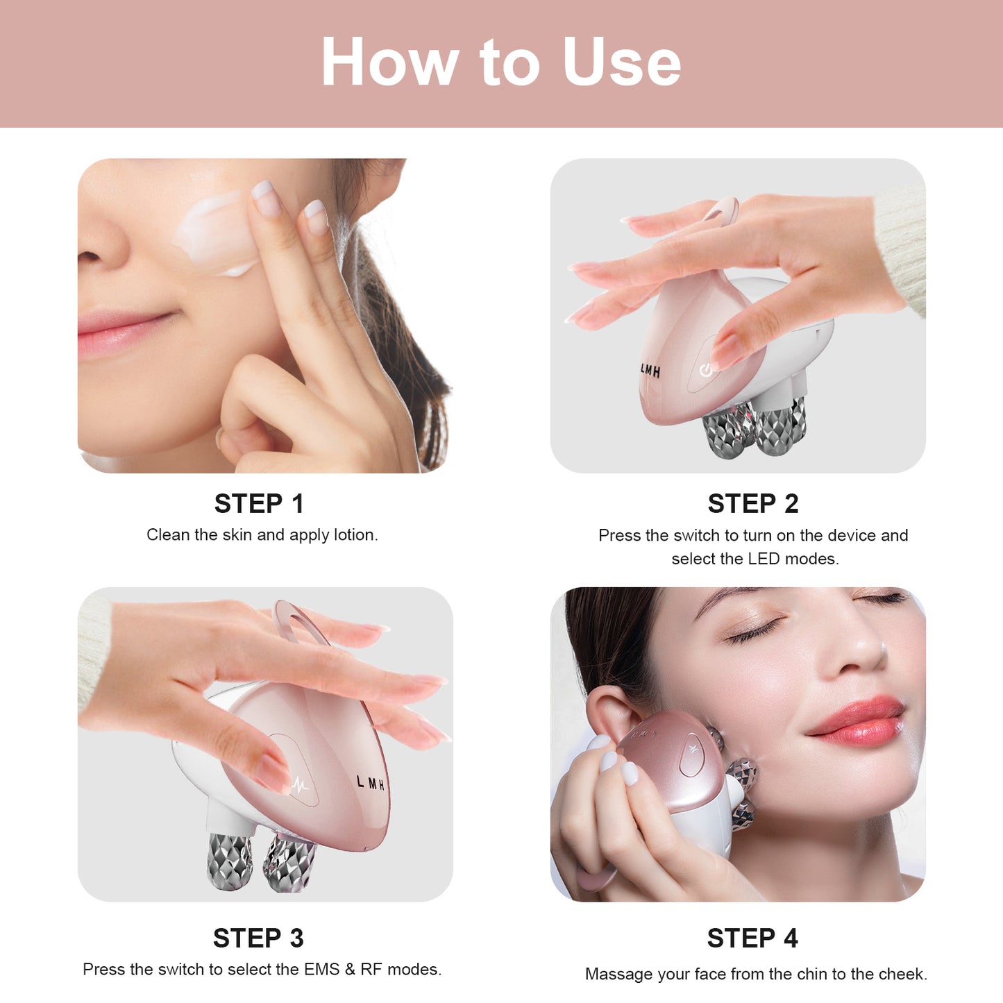 5 in 1 Handheld Face Massager with 5 Light Photo Therapy